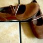 EARTH SHOE BROWN SUEDE/LEATHER STRAPPED SHOES Comfy!