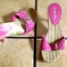 MIA PINK LEATHER/WOOD HEELED BELTED JEWELED SANDALS