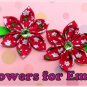Watermelon Pink Kanzashi Hair Clips