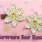 Caramel Kanzashi Hair Clips