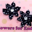 Black Stary Kanzashi Hair Clips