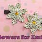Coffee Kanzashi Hair Clips
