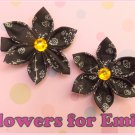Dark Chocolate Kanzashi Hair Clips
