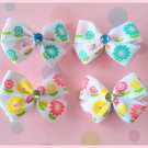 Spring Flowers Bitsy Bows (2 pairs)