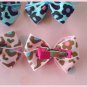 Leopard Flowers Bitsy Bows (2 pairs)
