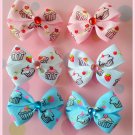 Cupcake Bitsy Bows (3 pairs)
