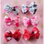 Swirl Hearts Bitsy Bows (3 pairs)