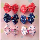 Nautical Anchors Bitsy Bows (3 pairs)