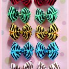 Zebra Bitsy Bows (5 pairs)