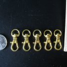 5 Gold Swivel Clips / Lobster Snap Hook / Key Chain Holder / Craft Jewlery Clasp