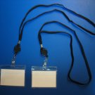3 VINYL ID CARDS -  NAME TAG HOLDERS + 3 LANYARD RETRACTABLE REEL BADGE CLIPS