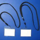 10 VINYL ID CARDS -  NAME TAG HOLDERS + 10 NECK LANYARD - BADGE CLIPS