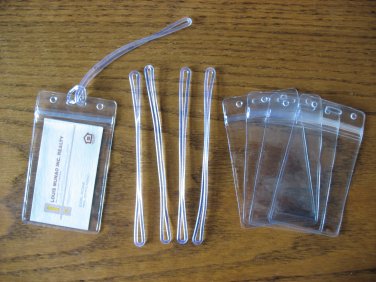15 Clear Vinyl Luggage Tags with 15 Luggage Loops insert your Business Card