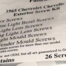 1965 CHEVELLE EXTERIOR TRIM MOULDING TRIM SCREW KIT 1965 CHEVELLE EXTERIOR TRIM MOULDING TRIM SCREW KIT