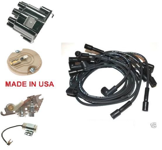 BUICK 19671974 V8 DISTRIBUTOR CAP ROTOR POINTS CONDENSER SPARK PLUG WIRES
