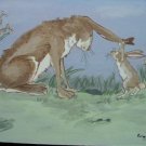 Childrens bunny painting, acrylic