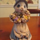 Hand Painted and Antiqued Bunny and Babies Figurine