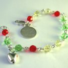 I Love Apples Silver and Crystal Bracelet