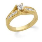 14K Yellow Gold Diamond Bridal Engagement Ring