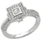 14K White Gold Diamond Bridal Engagement Ring