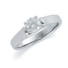 14K White Gold Diamond Solitaire Bridal Engagement Ring