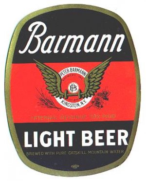 IRTP Barmann Beer Bottle Label KINGSTON CATSKILL NY