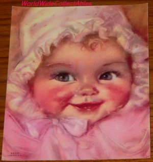 MAUDE FANGEL 1940s Calendar Print adorable baby face