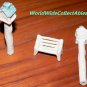 1940s Aquarium Japan Bisque 2 bird houses & park bench
