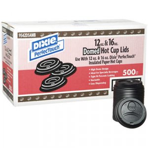 Dixie PerfecTouch Domed Hot Cup Lids (500 ct. - 12oz & 16oz Size))