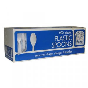 White Plastic Spoons (600ct)