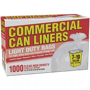 Clear Commerical Can Liners  (7-10 gal / 1000 ct)