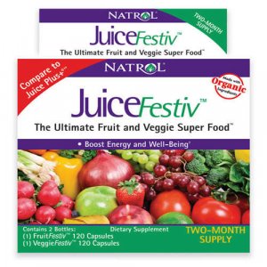 Juice Festiv -Ultimate Fruit & Veggie Dietary Suppliment (2 bottles: 120 Capsules ea.))