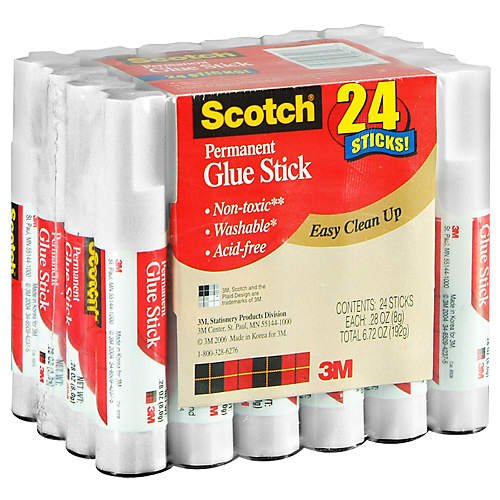 Scotch Permanent Glue Sticks (24 / .28 oz.)
