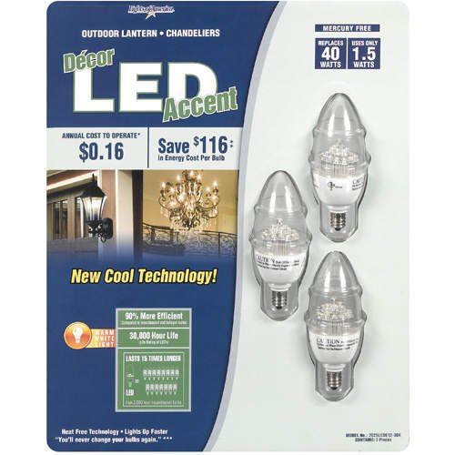 Lights of America Decor 1.5 Watt LED Accent Light Bulbs (Replaces 40W