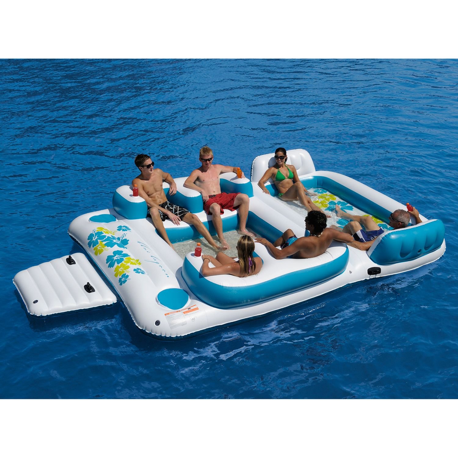 Надувной матрас Tropical Tahiti giant 6 person Inflatable Raft Pool Lake Ocean Floating Island