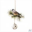 CHICKADEE ON BELL ORNAMENT - 37211