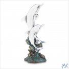 SILVER DOLPHIN STATUE - 38427