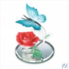 GLASS BUTTERFLY & ROSE - 36361