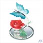 GLASS BUTTERFLY & ROSE - 36361