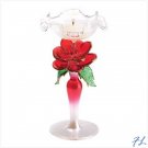 GLASS ROSE CANDLEHOLDER - 38208