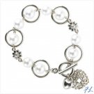 PEARL BRACELET W/HEART CHARM - 38507