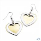 TWO-TONE HEART EARRINGS - 38512