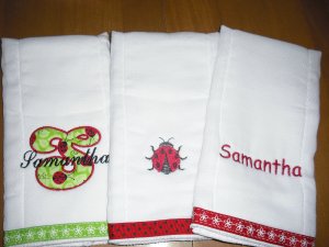 Lady bug Burp cloth set