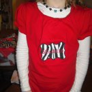 Red and Zebra print frame with name shirt