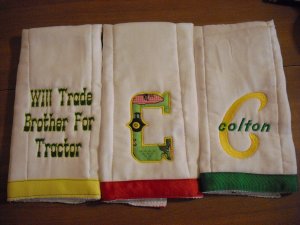 John Deere burp cloth set
