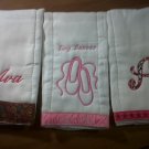 Dancer ballerina pink zebra burp cloth set
