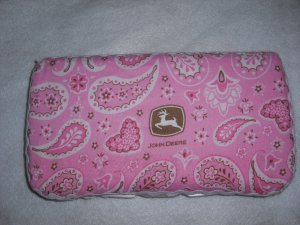 Pink John Deere wipes case