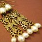 Love and peace Vintage brass natural white pearl earring