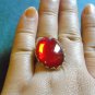 LOVE ME Vintage Shinny red CAB GLASS adjustable ring (