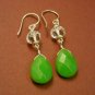 Fresh green quartz crystal sterling silver earring